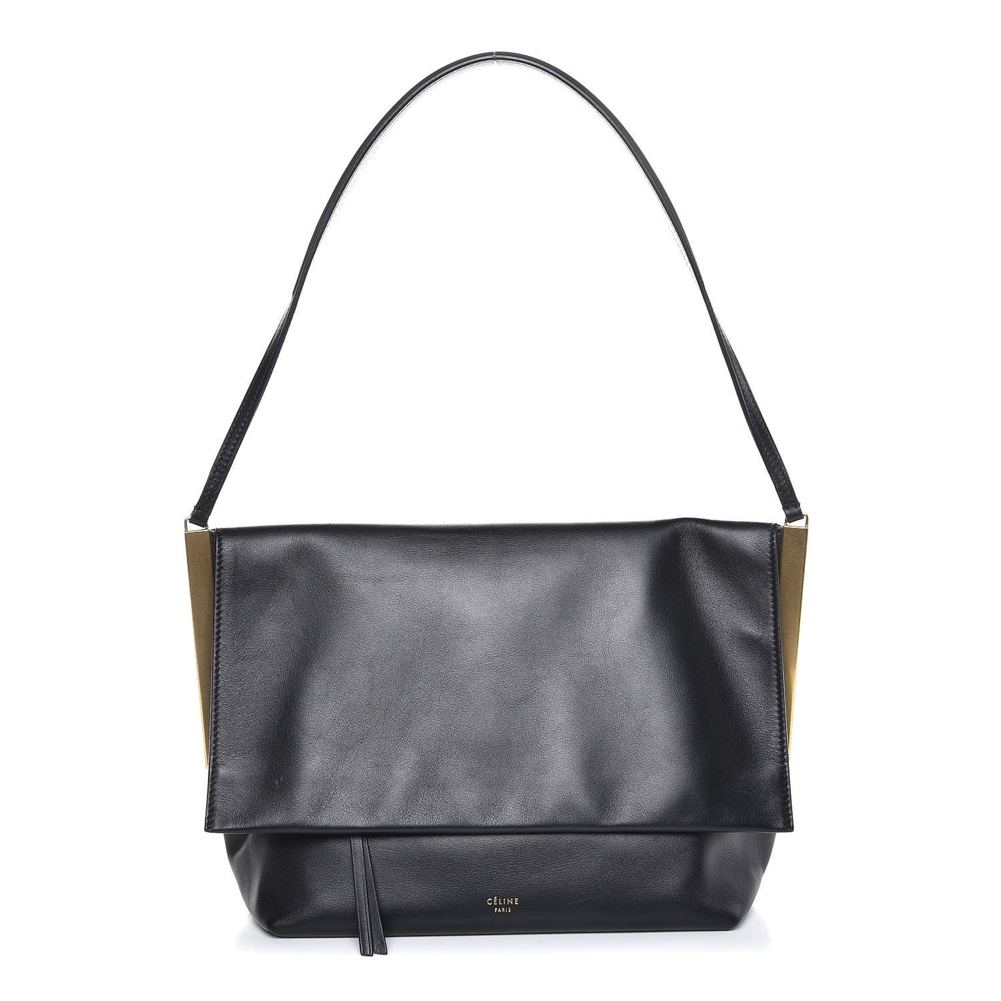 Smooth Calfskin Flap Clasp Bag Black
