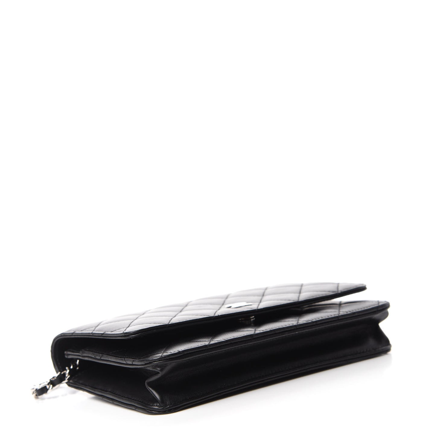 Lambskin Quilted Wallet On Chain WOC Black