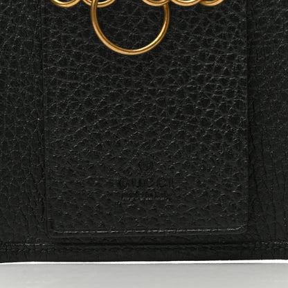 Gucci Pebbled Calfskin Butterfly 6 Key Holder Case Black 8 of 10