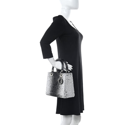 Christian Dior Patent Sequin Medium Lady Dior Black Multicolor 2 of 9