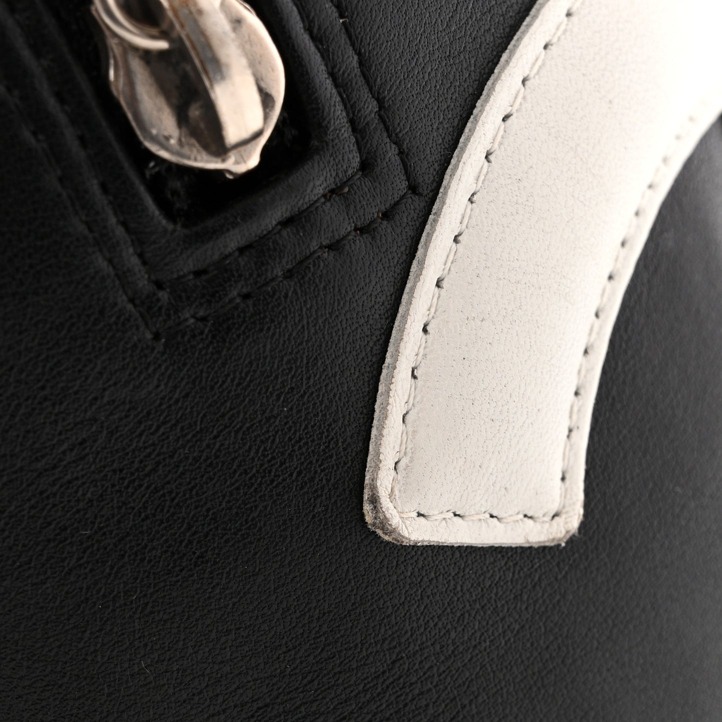 Calfskin Quilted Large Cambon Bowler Black White