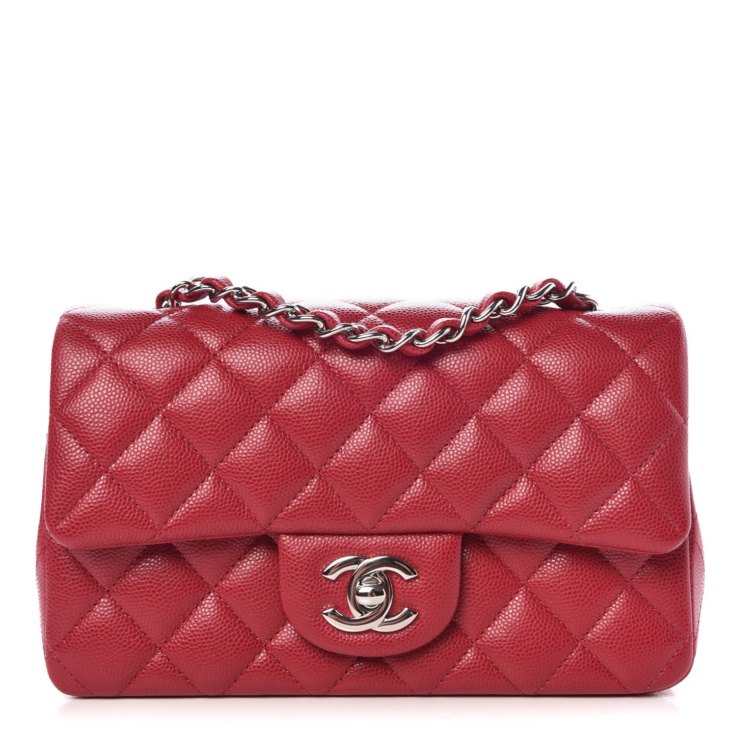 Caviar Quilted Mini Rectangular Flap Pink