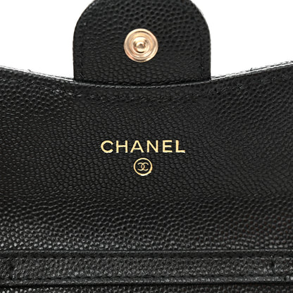 Chanel Caviar Quilted Flap Card Holder On Chain Black 6 of 12