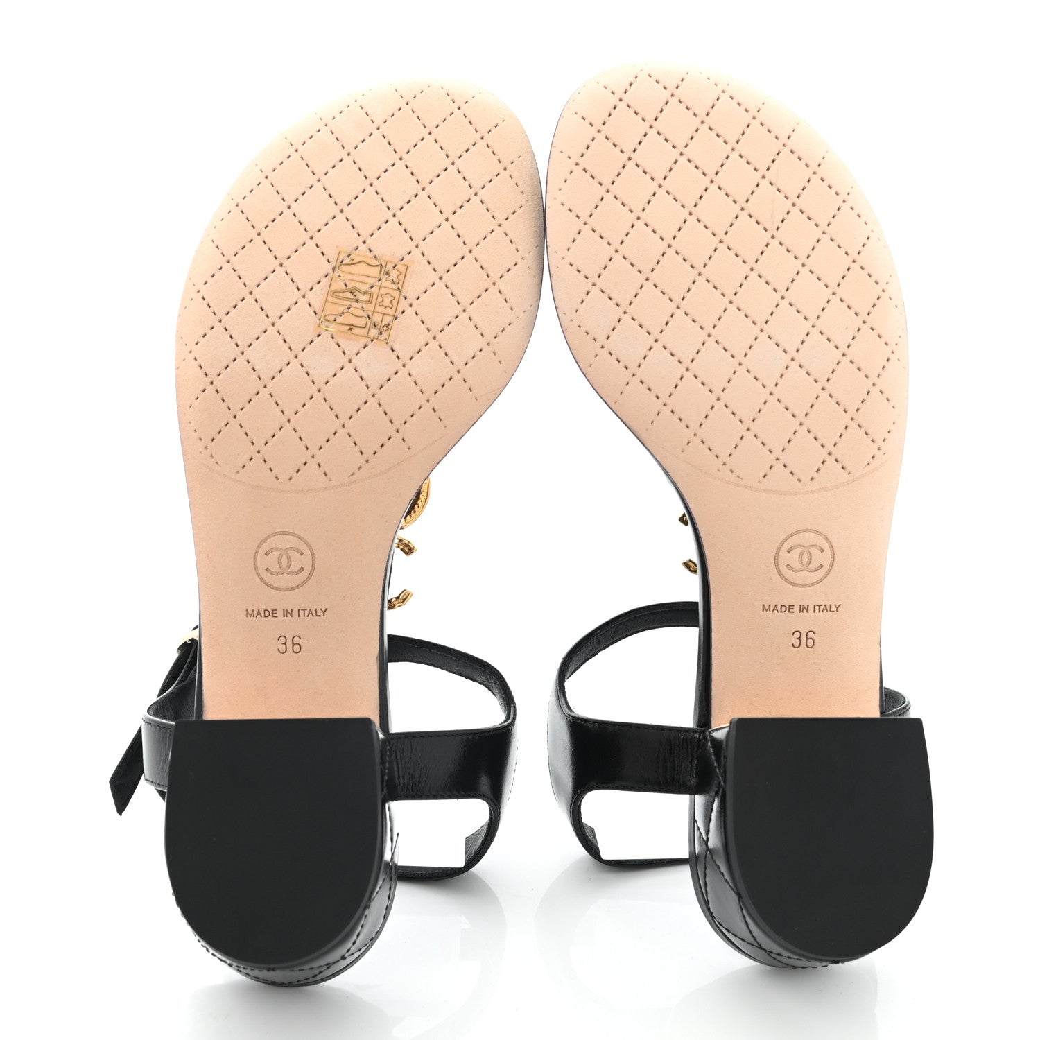 Chanel Calfskin Medallion CC Thong Sandals 36 Black 5 of 12
