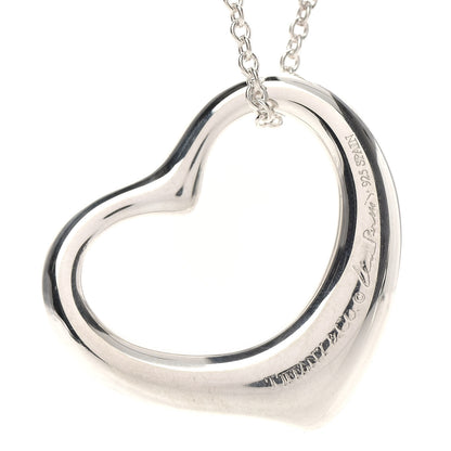 Tiffany Sterling Silver 27mm Elsa Peretti Open Heart Pendant Necklace 4 of 8