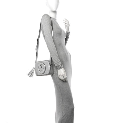 Gucci Metallic Sakai Be Green Calfskin Diagonal Stitched Small Blondie Shoulder Bag Silver 2 of 10