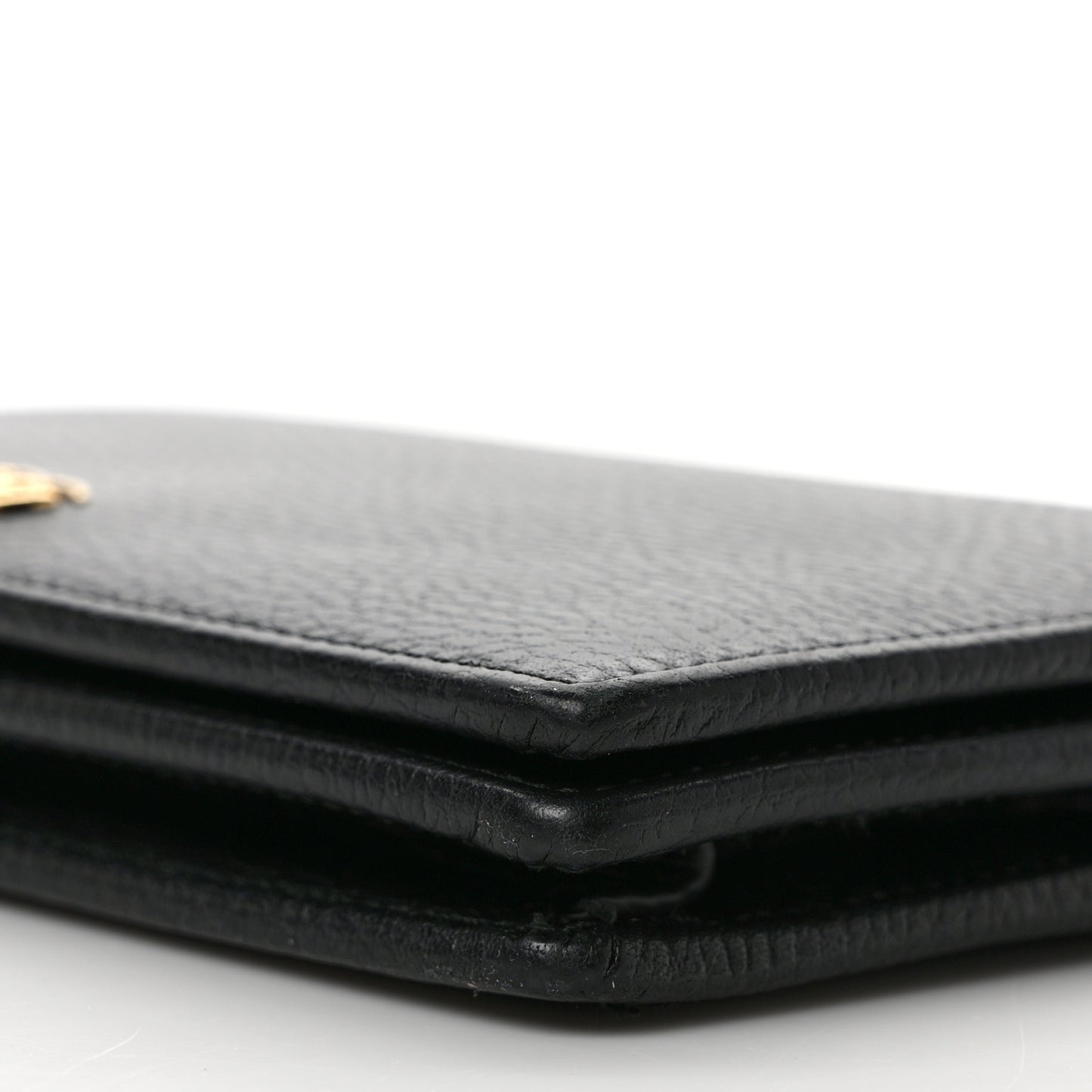 Calfskin Mini GG Marmont Chain Wallet Black