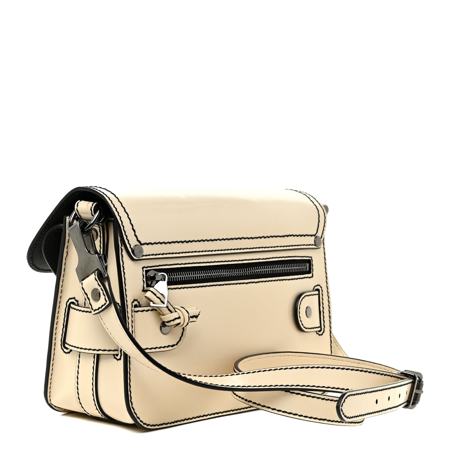 Smooth Calfskin Mini PS11 Classic Shoulder Bag White