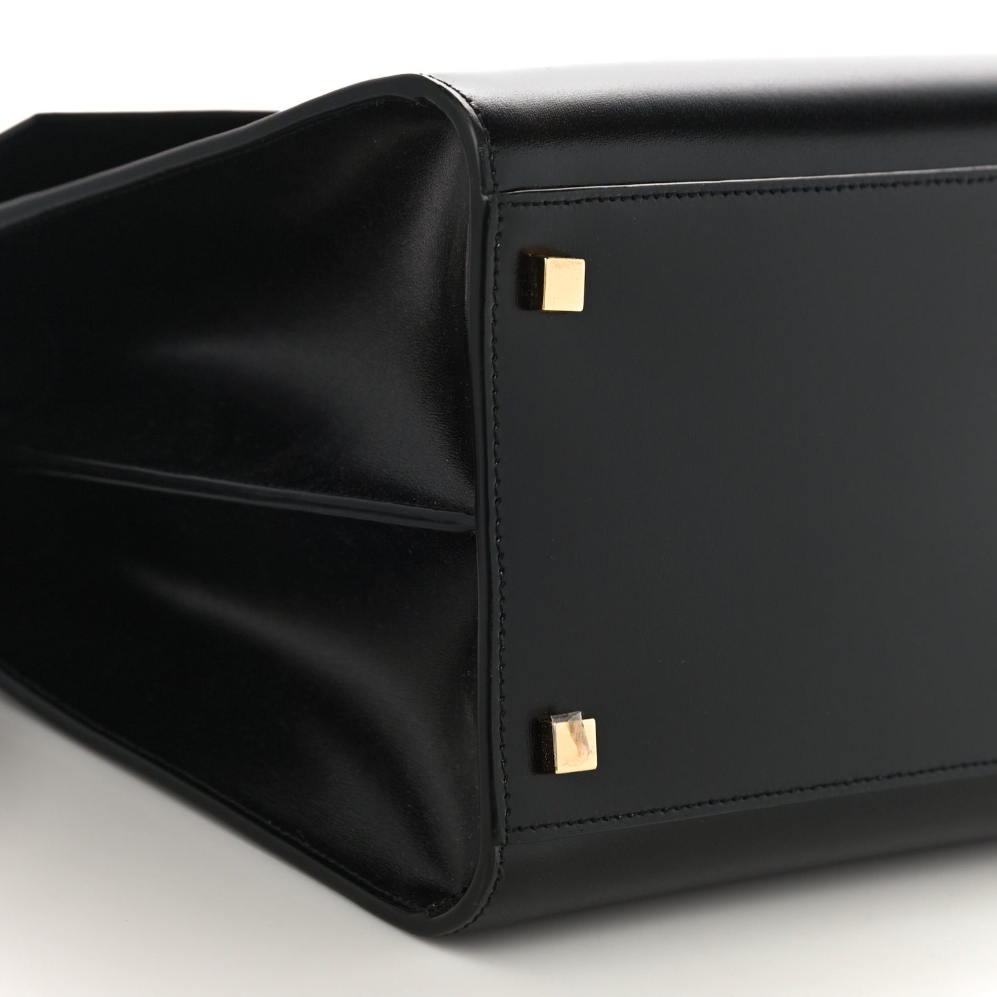 Shiny Calfskin Medium Uptown Tote Black