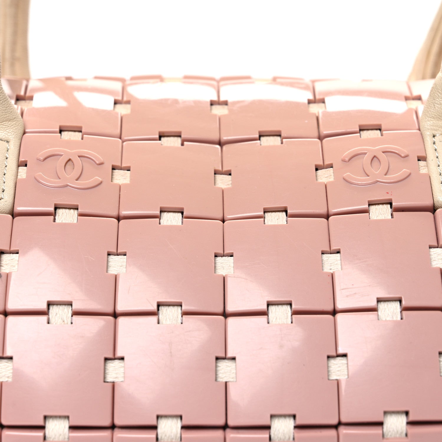 Chanel Lambskin Resin Tile Bowler Pink 8 of 12
