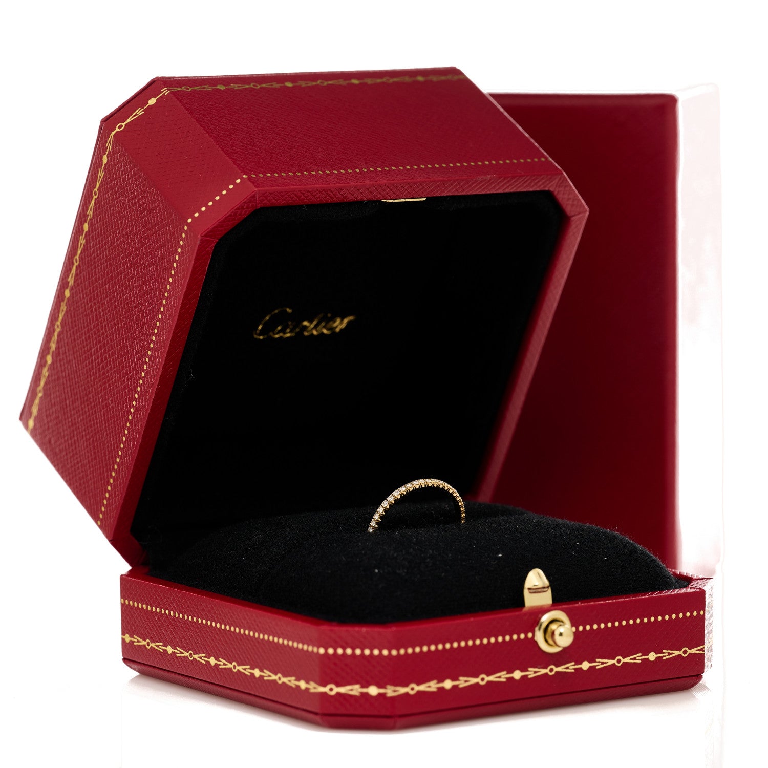 Cartier 18K Yellow Gold Diamond 1.5mm Etincelle de Cartier Wedding Band Ring 48 4.5 5 of 5