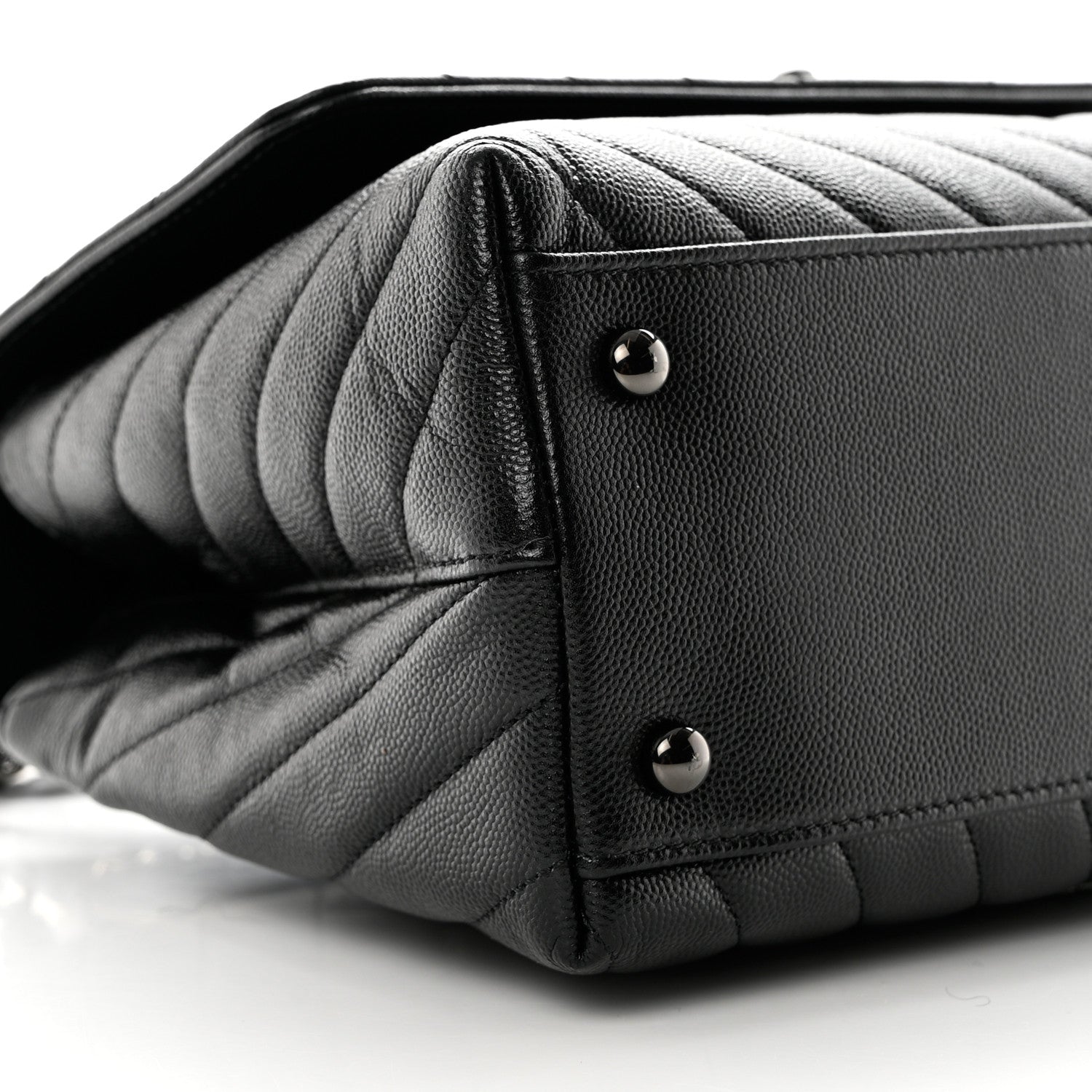 Chanel Caviar Chevron Quilted Small Coco Handle Flap So Black 8 of 9
