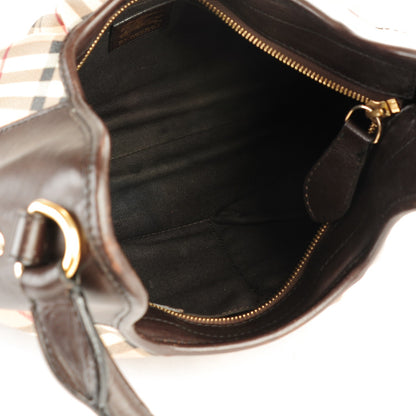 Burberry Haymarket Check Small Brooklyn Hobo Brown 5 of 11
