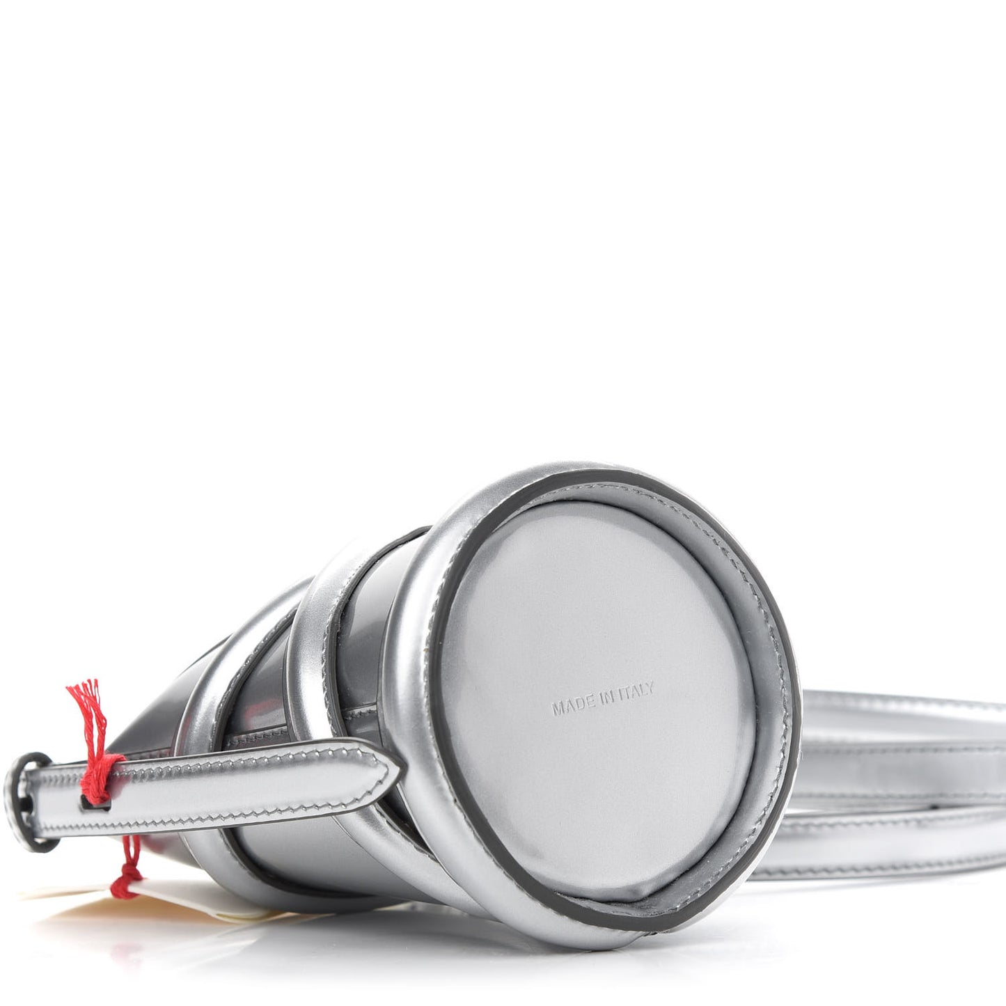 Metallic Calfskin The Curve Mini Shoulder Bag Silver