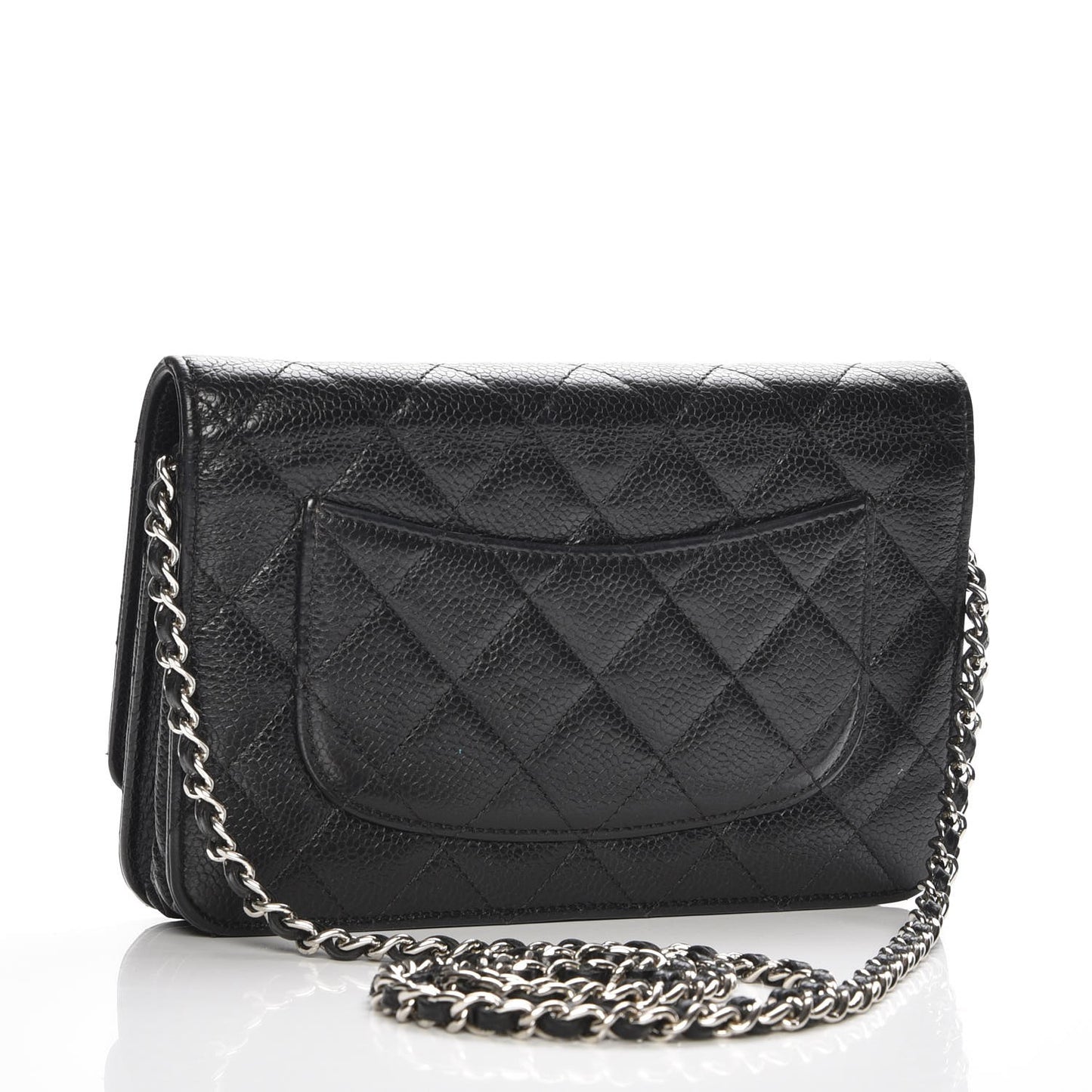 Caviar Quilted Wallet On Chain WOC Black