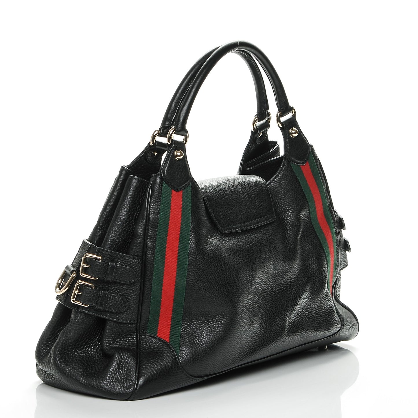 Calfskin Medium Web Heritage Shoulder Bag Black