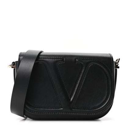 Valentino Garavani Calfskin VLogo Walk Shoulder Bag Black 1 of 9
