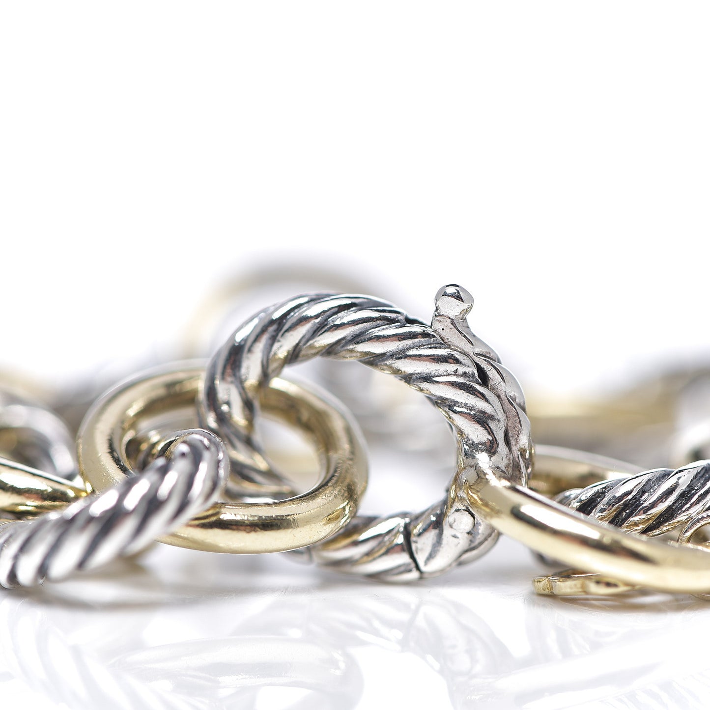 Sterling Silver 18K Yellow Gold 12mm Large Oval Link Bracelet