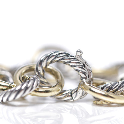 David Yurman Sterling Silver 18K Yellow Gold 12mm Large Oval Link Bracelet 3 of 3