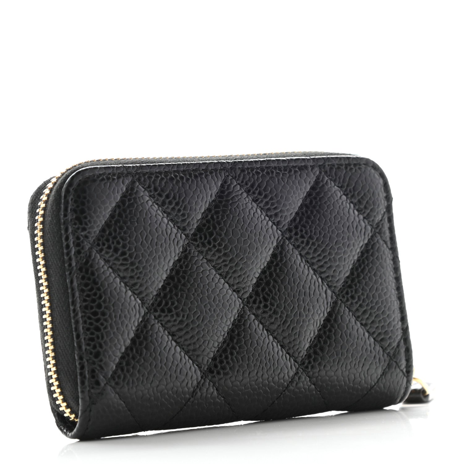 Chanel Caviar Quilted Zip Coin Purse Black 3 of 7