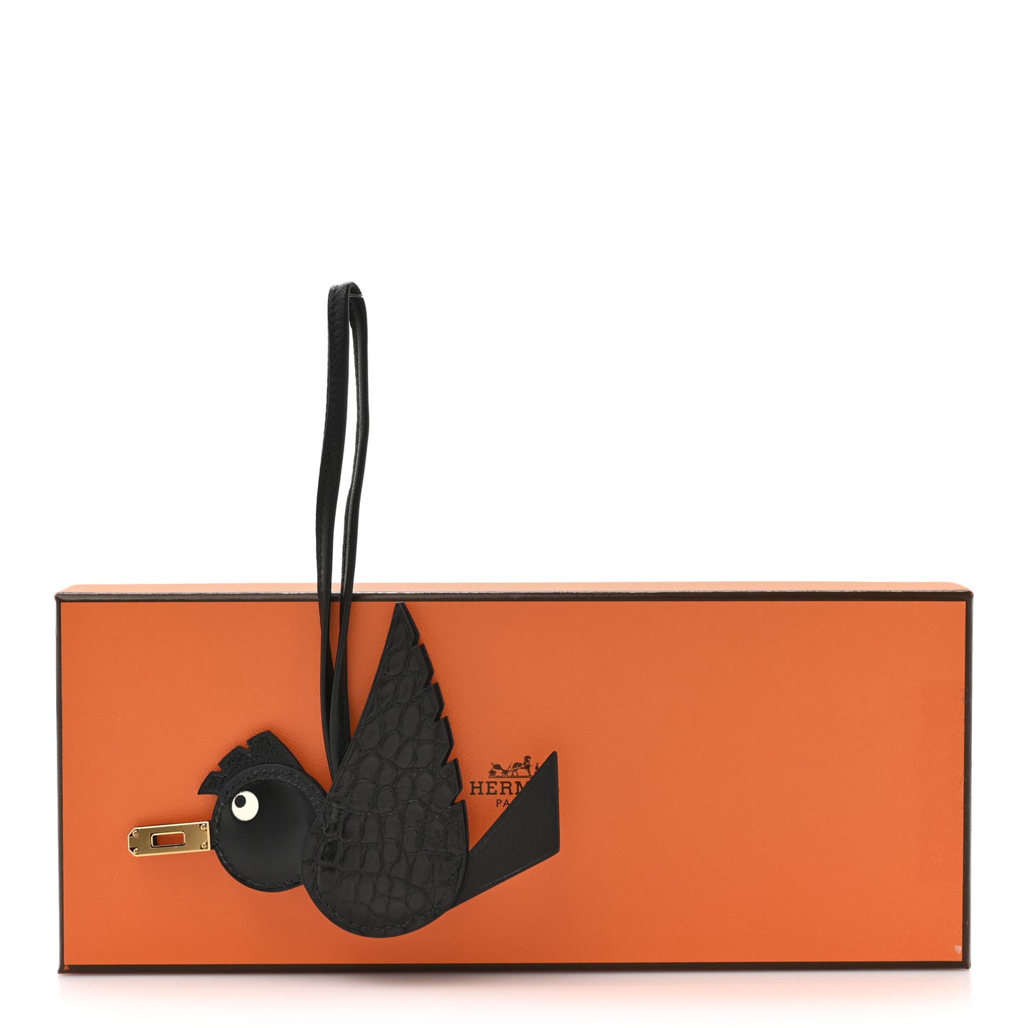 Swift Alligator Birdy Bag Charm Black