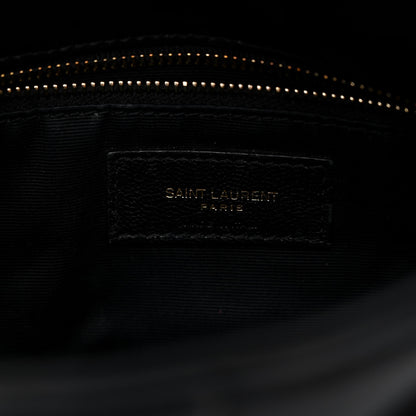 Saint Laurent Lambskin Quilted Toy Loulou Puffer Monogram Chain Satchel Black 6 of 9