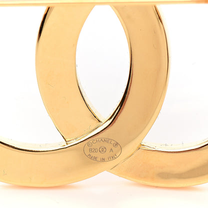 Chanel Metal Paris Button CC Large Brooch Gold 3 of 4