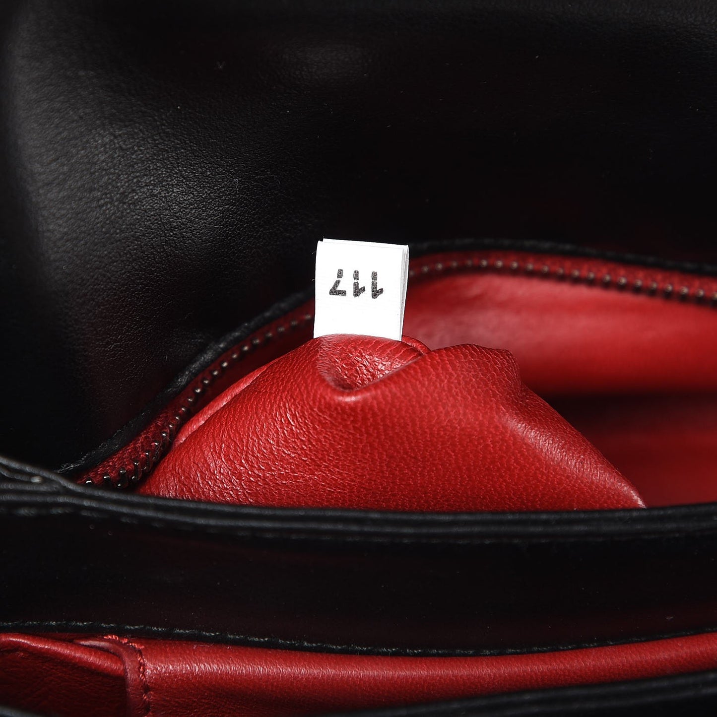 Soft Calf Grommet Lock Flap Chain Shoulder Bag Black