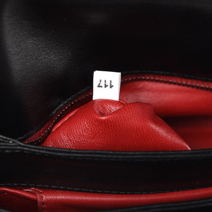 Prada Soft Calf Grommet Lock Flap Chain Shoulder Bag Black 7 of 7