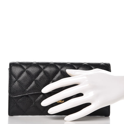 Chanel Caviar Quilted Large Flap Wallet Black 2 of 8