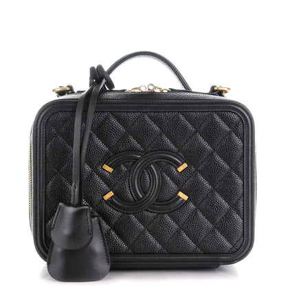 Chanel Caviar Quilted Medium CC Filigree Vanity Case Black 1 of 8