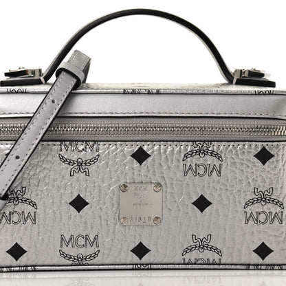 MCM Metallic Visetos Vanity Case Silver 8 of 10