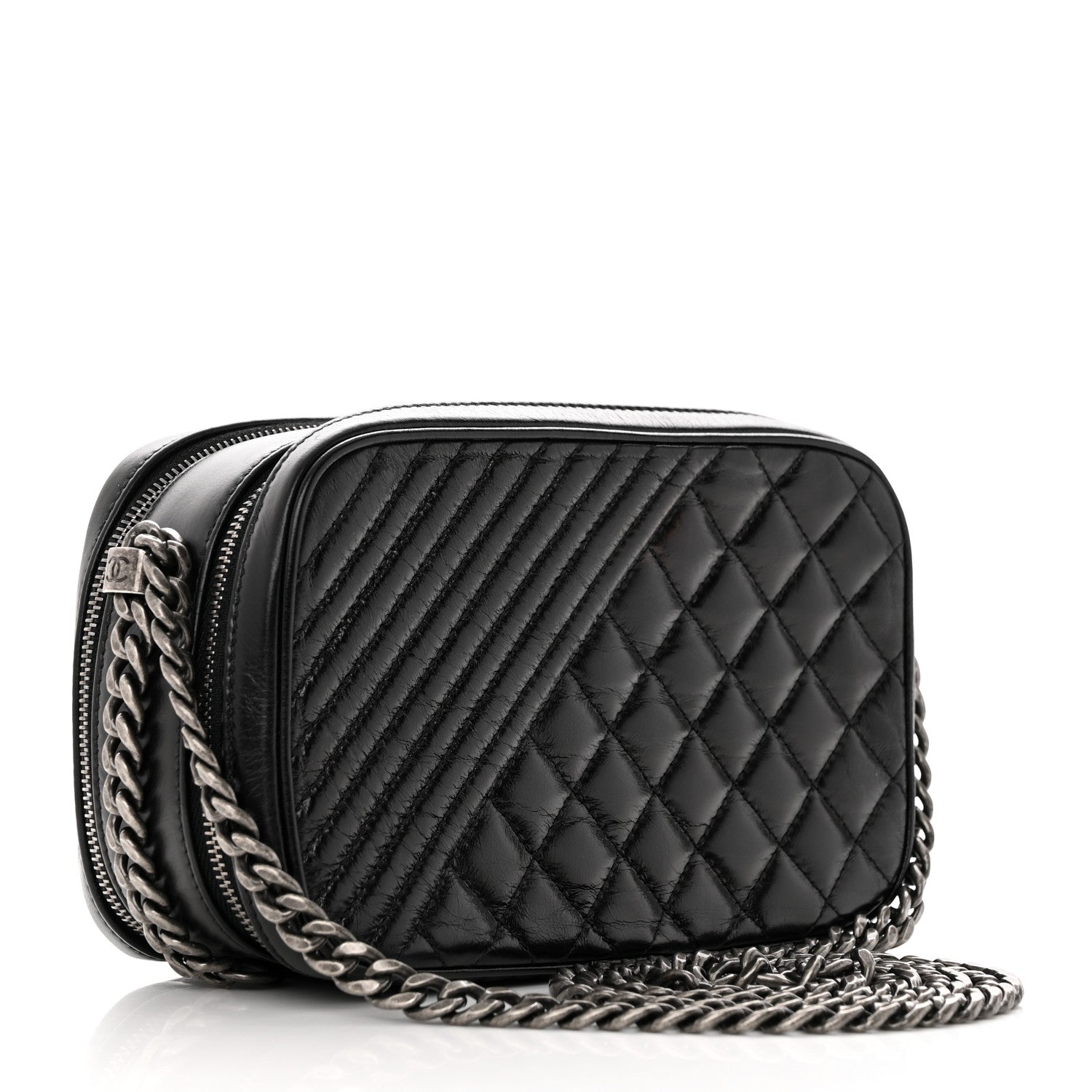 Chanel Glazed Calfskin Small Coco Boy Camera Case Black 3 of 13