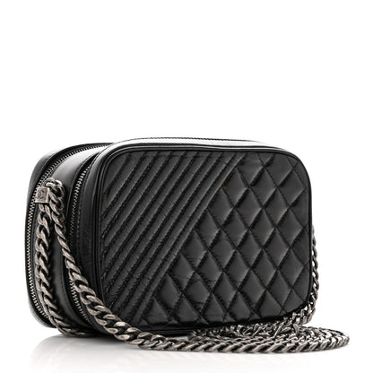 Chanel Glazed Calfskin Small Coco Boy Camera Case Black 3 of 13