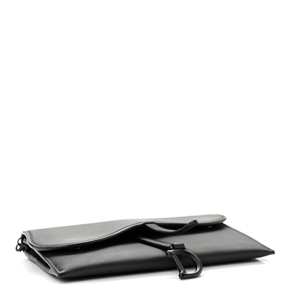 Christian Dior Ultra Matte Calfskin Saddle Chain Wallet Pouch Black 4 of 11