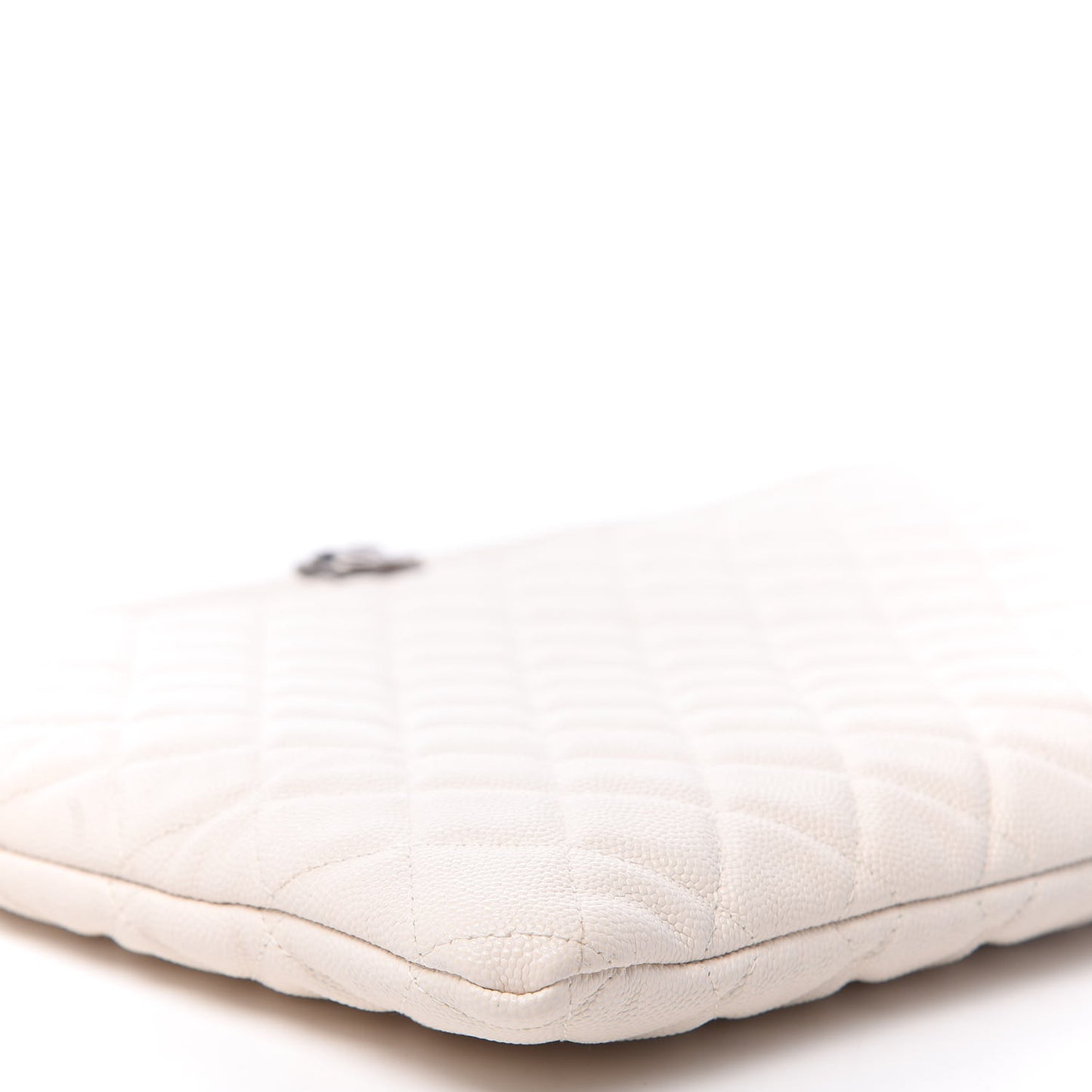 Caviar Quilted Large Boy Cosmetic Case White