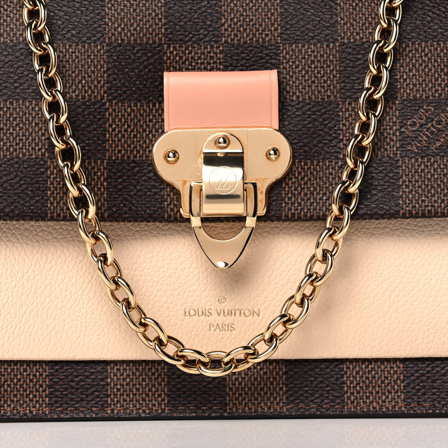 Damier Ebene Vavin Chain Wallet Creme