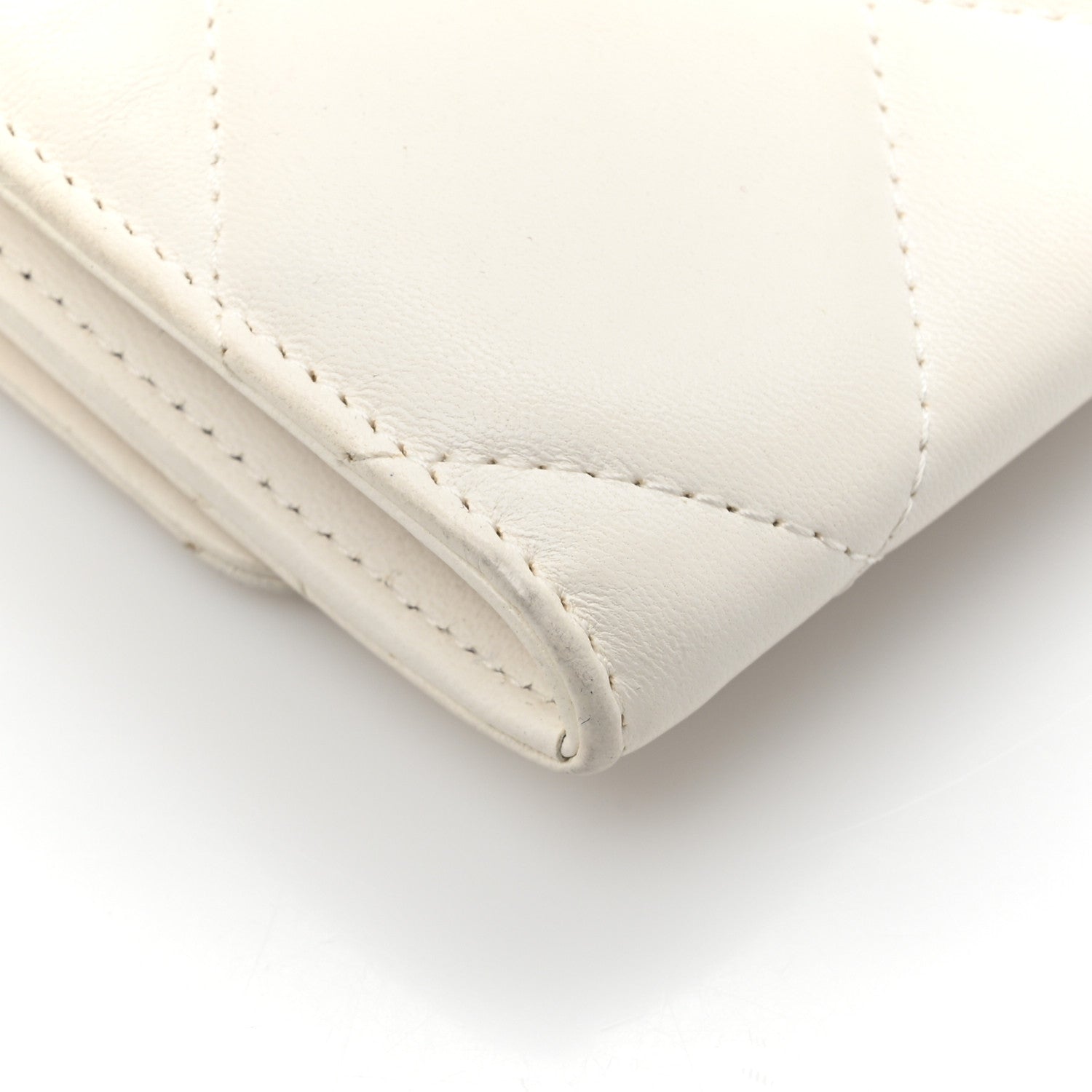 Chanel Lambskin Quilted Chanel 19 Flap Coin Purse With Chain White 13 of 14