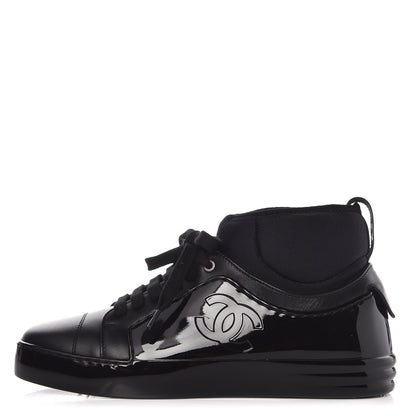 Chanel Patent Calfskin CC Short Boots 35.5 Black 1 of 9