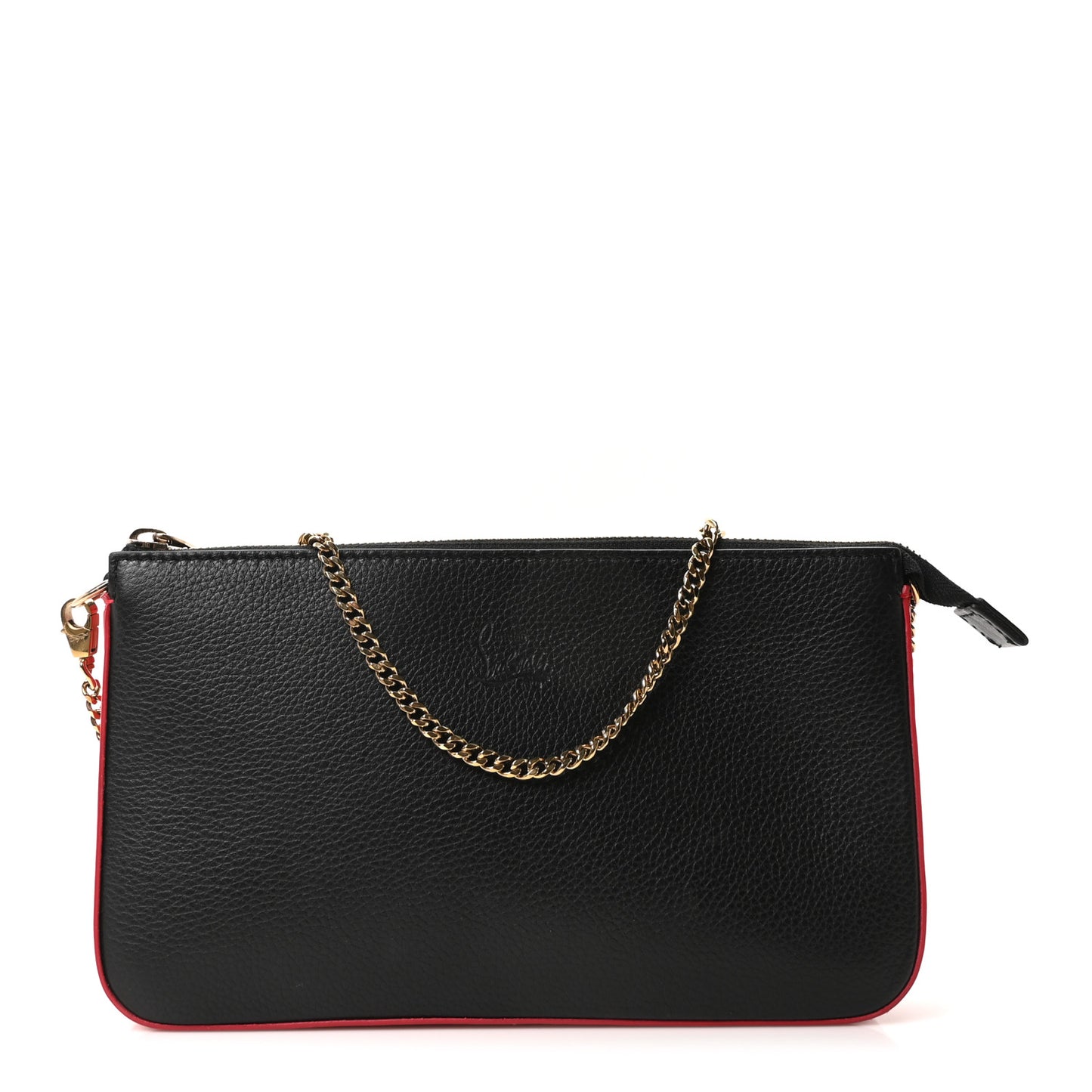 Calfskin Loubila Chain Clutch Black