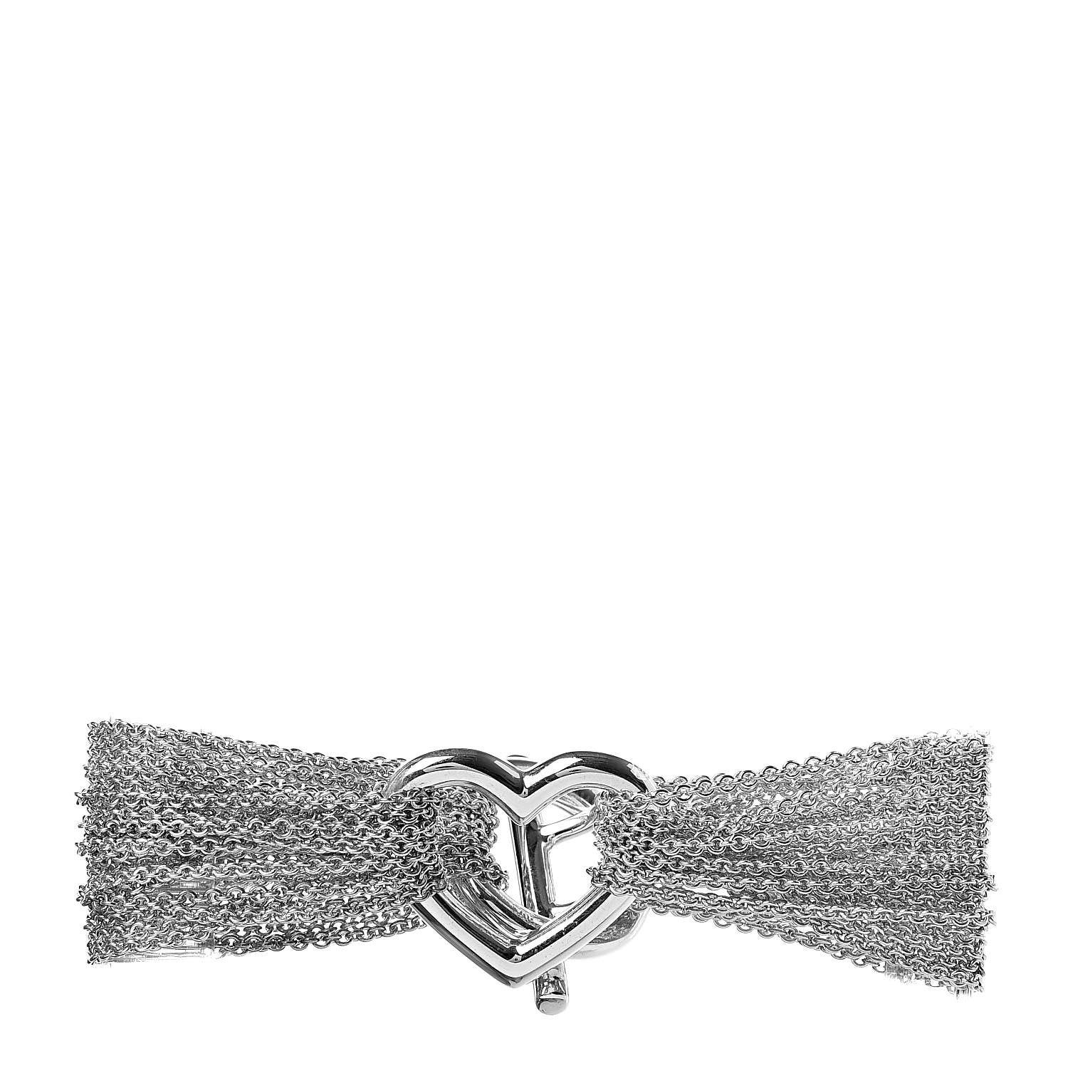 Tiffany Sterling Silver Heart Mesh Bracelet 1 of 4