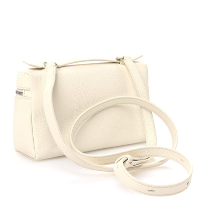 Loro Piana Grained Calfskin L19 Extra Pocket Pouch Whisper White 3 of 10
