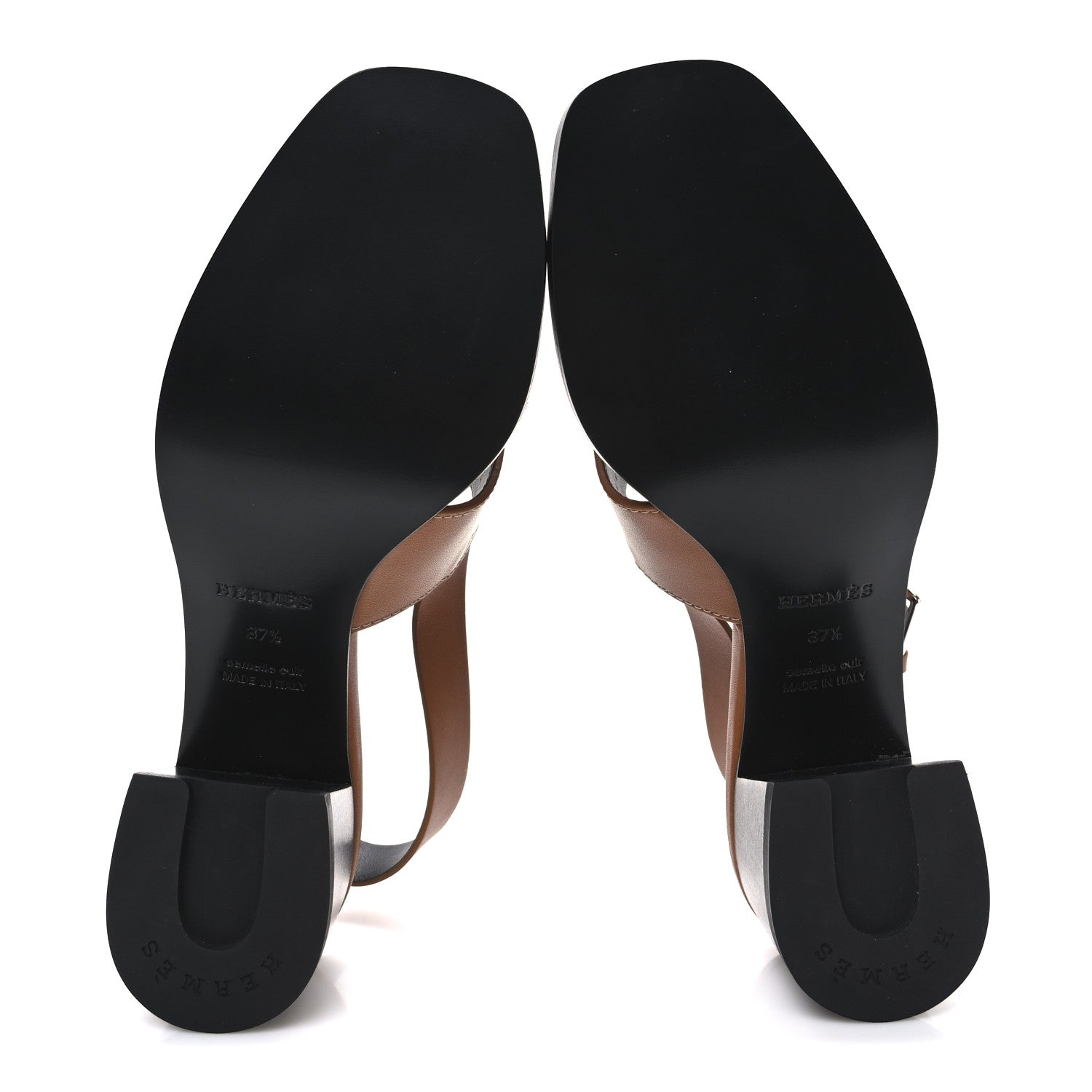 Hermes Calfskin Elbe 60 Sandals 37.5 Naturel 7 of 11