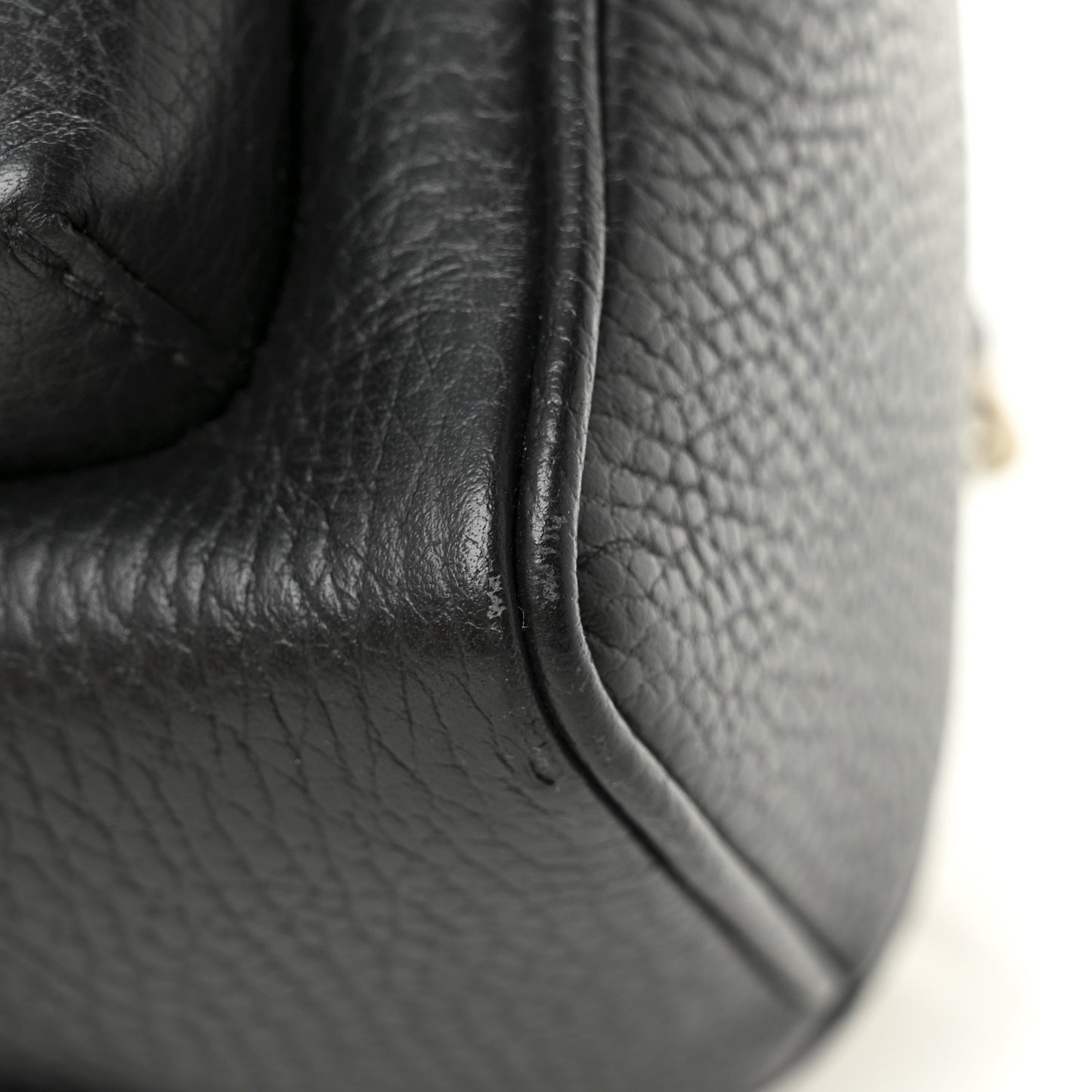 Pebbled Calfskin Soho Chain Backpack Black