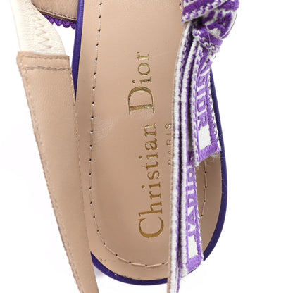 Christian Dior Satin Ribbon J Adior Slingback 100mm Pumps 38 Purple 8 of 10