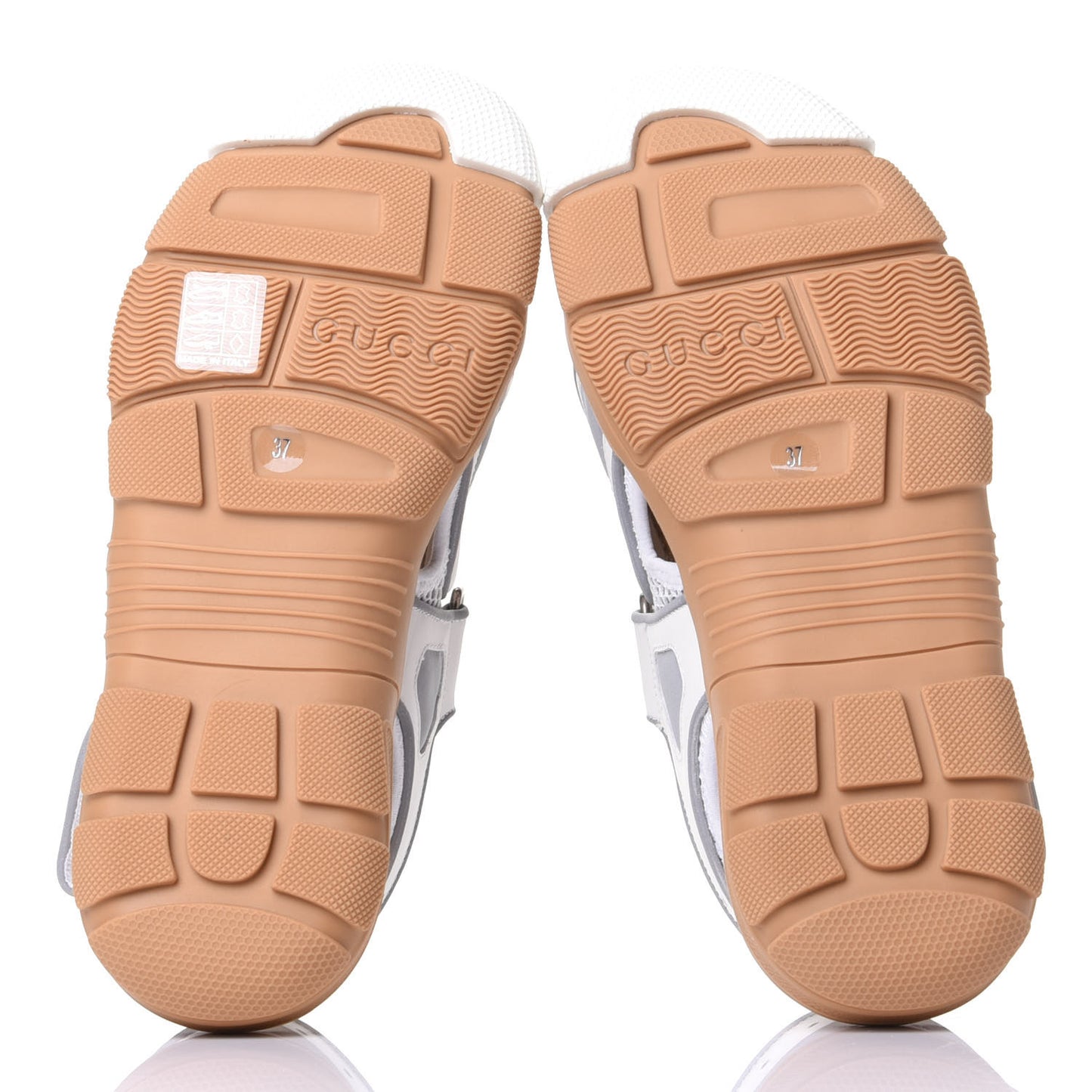 Mesh Fabric Tinsel Sport Sandals 37 White Silver