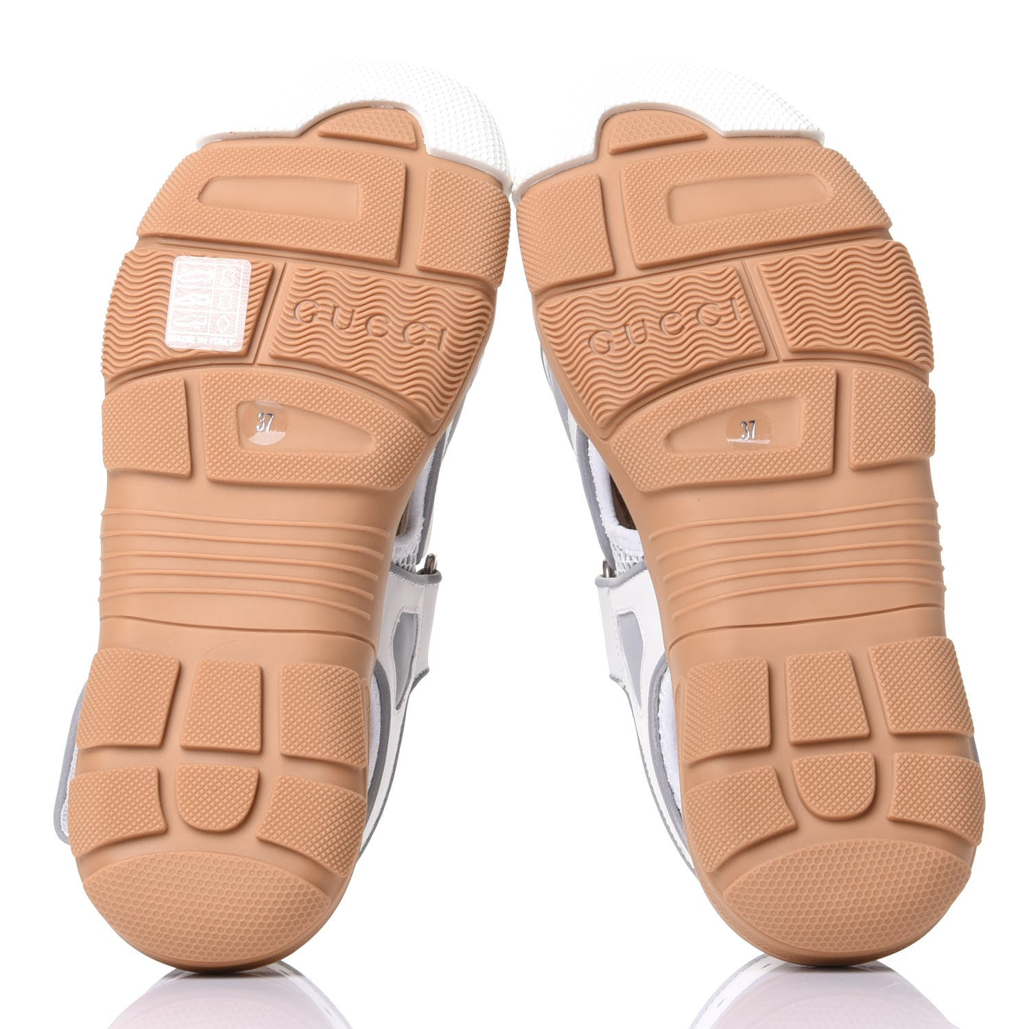 Gucci Mesh Fabric Tinsel Sport Sandals 37 White Silver 7 of 12