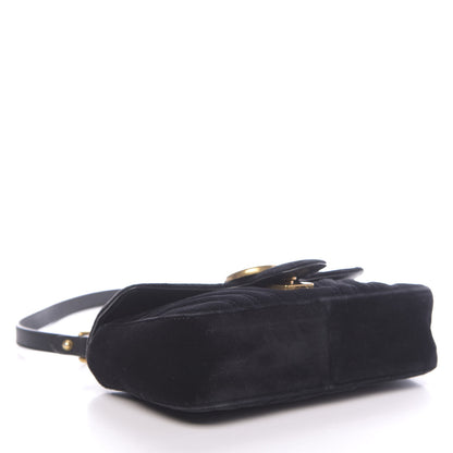 Gucci Velvet Matelasse Mini GG Marmont Shoulder Bag Black 4 of 16
