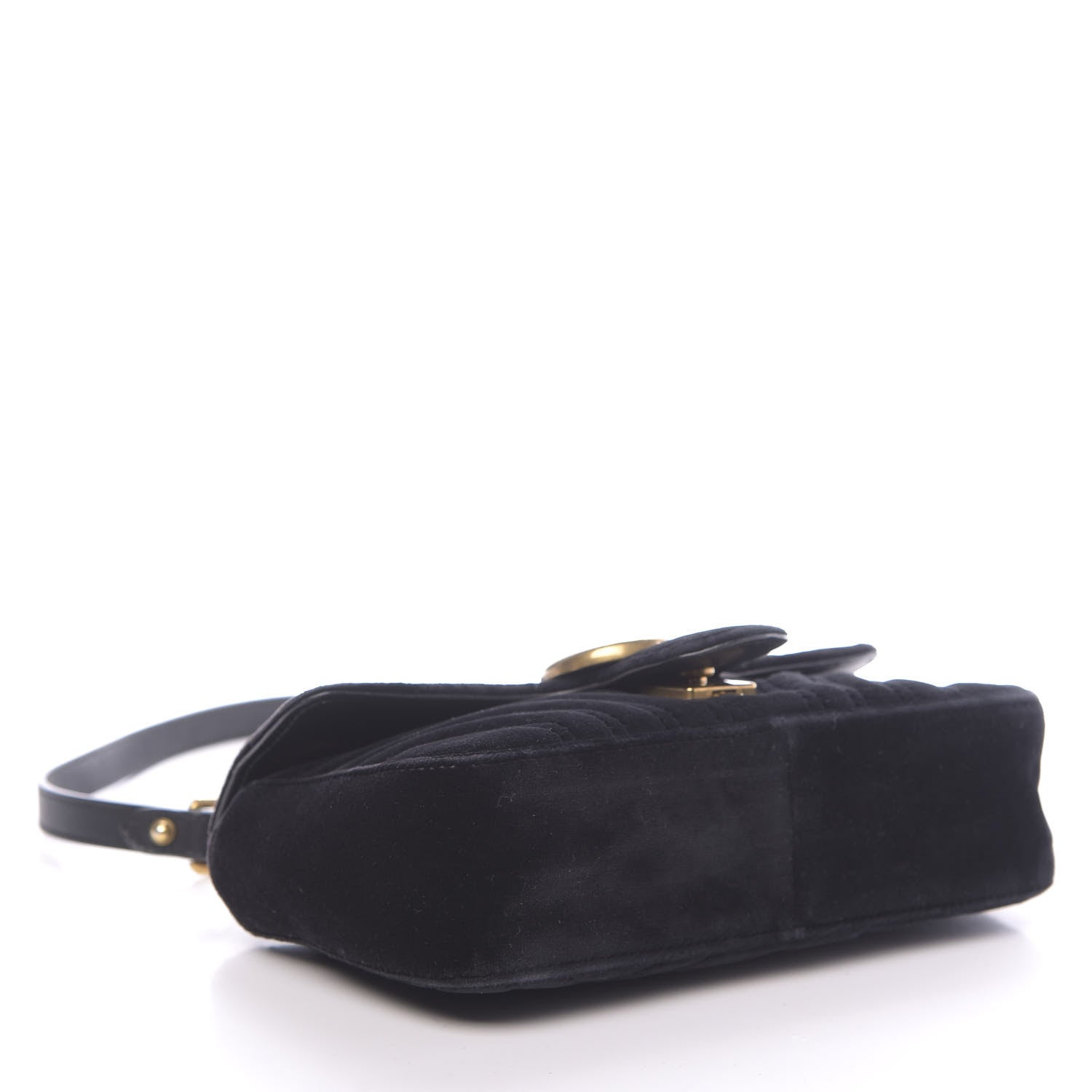 Gucci Velvet Matelasse Mini GG Marmont Shoulder Bag Black 4 of 16