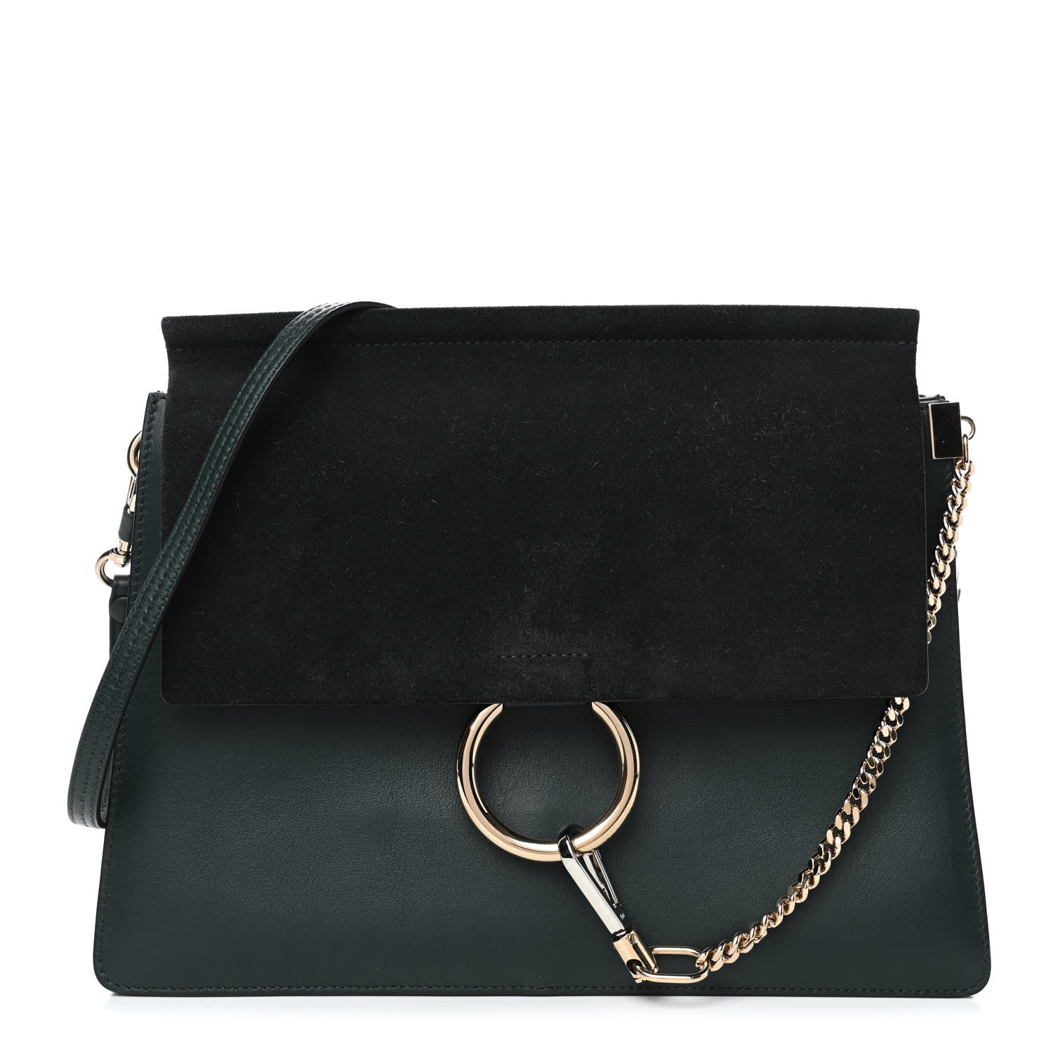 Chloe Suede Calfskin Medium Faye Shoulder Bag Intense Green 1 of 4